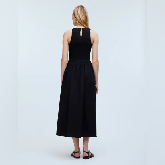 Madewell The Melody Smocked Midi Dress in True Black Size XS NWT - Picture 4 of 14